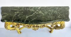 Italian Marble Top Painted Carved Console Table in Baroque Rococo Style - 4451902