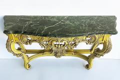 Italian Marble Top Painted Carved Console Table in Baroque Rococo Style - 4451922