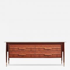 Italian Marble and Rosewood Chest of Drawers - 3846050