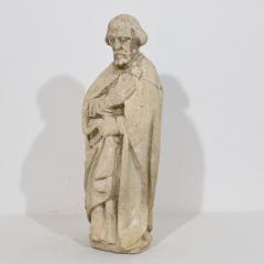 Italian Medieval Gothic Carved Stone Saint Statue - 4111879