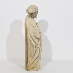 Italian Medieval Gothic Carved Stone Saint Statue - 4111881