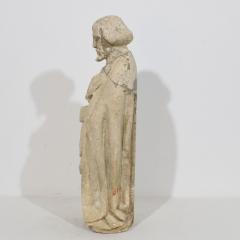 Italian Medieval Gothic Carved Stone Saint Statue - 4111883