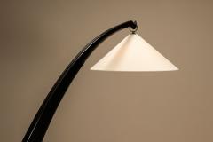 Italian Mid Century Arc Floor Lamp in Black Lacquer 1960s - 4419820