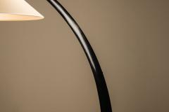 Italian Mid Century Arc Floor Lamp in Black Lacquer 1960s - 4419821