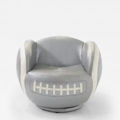 Italian Mid Century Baseball Armchair and Footstool - 3673695