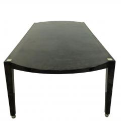 Italian Mid Century Black Parchment and Silver Leaf Dining Table - 4172074