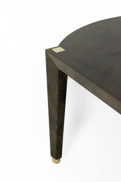 Italian Mid Century Black Parchment and Silver Leaf Dining Table - 4172077