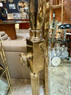 Italian Mid Century Brass Cheval Floor Mirror 1970s - 4316144