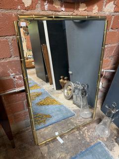 Italian Mid Century Brass Faux Bamboo Wall Mirror 1970s - 4691158