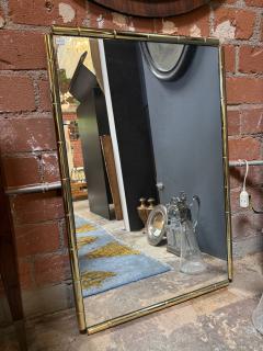 Italian Mid Century Brass Faux Bamboo Wall Mirror 1970s - 4691159