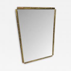 Italian Mid Century Brass Faux Bamboo Wall Mirror 1970s - 4691232