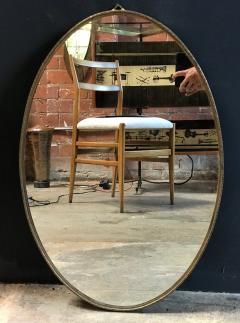 Italian Mid Century Brass Oval Mirror 1950s - 1110201