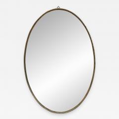 Italian Mid Century Brass Oval Mirror 1950s - 1110418