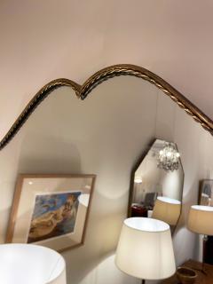 Italian Mid Century Brass Shield Mirror - 2836793