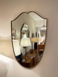 Italian Mid Century Brass Shield Mirror - 2836798