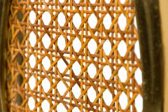 Italian Mid Century Brass and Black Patent Leather Scroll Back Side Chair - 2787482