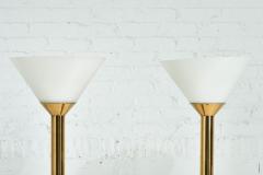 Italian Mid Century Brass and Glass Torchiere Floor Lamps 1960 - 2965294