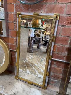 Italian Mid Century Brass and Lucite Wall Mirror 1970s - 4690875