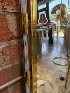 Italian Mid Century Brass and Lucite Wall Mirror 1970s - 4690878