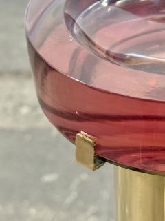 Italian Mid Century Brass and Red Lucite Pedestal Ashtray 1970s - 4703986