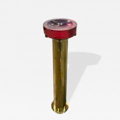 Italian Mid Century Brass and Red Lucite Pedestal Ashtray 1970s - 4705266