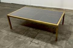 Italian Mid Century Brass and Tortoiseshell Style Coffee Table 1970s - 4704061