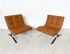 Italian Mid Century Brown Leather Armchair - 3125226