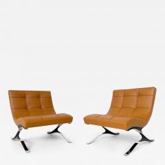 Italian Mid Century Brown Leather Armchair - 3130638