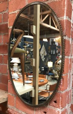 Italian Mid Century Carved Brass Oval Mirror 1950s - 992708