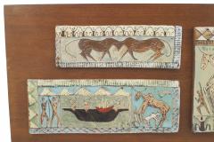 Italian Mid Century Ceramic Panel with 5 Mounted Plaques - 4195135