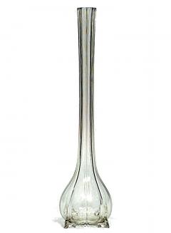 Italian Mid Century Crystal Long Neck Vase - 4658460