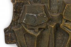 Italian Mid Century Cubist Bronze Wall Plaque - 4658755