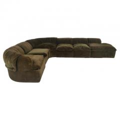 Italian Mid Century Curved Green Sofa Set - 3185257