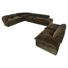 Italian Mid Century Curved Green Sofa Set - 3185258