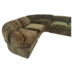 Italian Mid Century Curved Green Sofa Set - 3185262