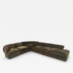 Italian Mid Century Curved Green Sofa Set - 3189019