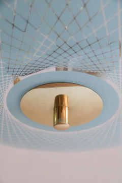 Italian Mid Century Double Disc Pendant Lamp in Turquoise Color 1950s - 2601280