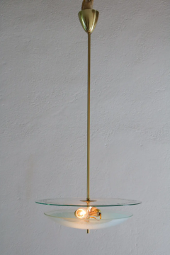 Italian Mid Century Double Disc Pendant Lamp in Turquoise Color 1950s - 2601281