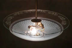 Italian Mid Century Double Disc Pendant Lamp in Turquoise Color 1950s - 2601284