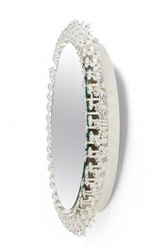 Italian Mid Century Floral Round Murano Glass Wall Mirror - 4172079