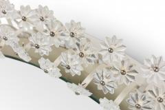 Italian Mid Century Floral Round Murano Glass Wall Mirror - 4172080