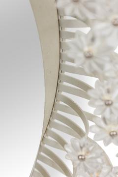 Italian Mid Century Floral Round Murano Glass Wall Mirror - 4172081