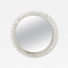 Italian Mid Century Floral Round Murano Glass Wall Mirror - 4204793
