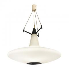 Italian Mid Century Frosted Glass Pendant - 2070292