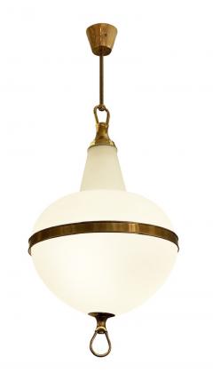 Italian Mid Century Frosted Glass Pendant - 3062183