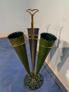 Italian Mid Century Green Color Umbrella Stands Cracked Effect 1950s - 2602557