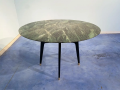 Italian Mid Century Green Marble Round Dining Table by Vittorio Dassi 1950s - 2602852