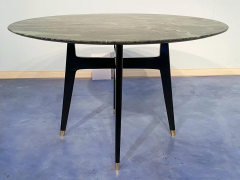 Italian Mid Century Green Marble Round Dining Table by Vittorio Dassi 1950s - 2602853