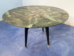 Italian Mid Century Green Marble Round Dining Table by Vittorio Dassi 1950s - 2602861