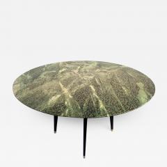 Italian Mid Century Green Marble Round Dining Table by Vittorio Dassi 1950s - 2613096